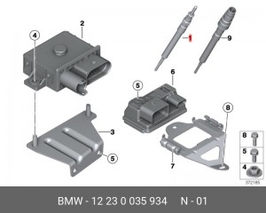 Свеча накаливания E87 E90 E60 E70 F10 F01 12230035934 12 23 0 035 934 BMW