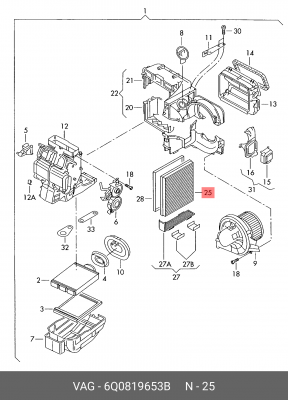 фильтр салона! угольн.\ Audi A2, VW Polo 00> 6Q0 819 653 B VAG
