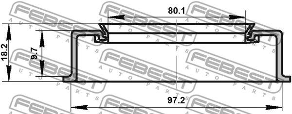 САЛЬНИК СТУПИЧНЫЙ ПЕРЕДНИЙ 80.1X97.2X9.7X18.2 95ADY-82971018X 95ADY-82971018X FEBEST