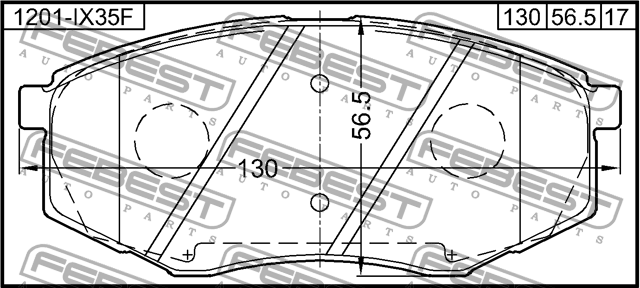 Колодки тормозные передние KIA SPORTAGE 2010-2013 1201-IX35F 1201-IX35F FEBEST