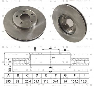 диск тормозной передний!\ MB W176/W246/C117/X156, Infiniti Q30 BS0634 BLITZ