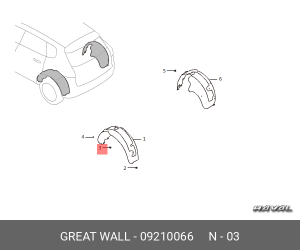 Саморез HAVAL F7,F7x крепления бампера переднего OE 09210066 GREAT WALL