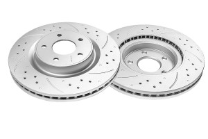 Передний тормозной диск Evolution с перфорацией и насечками, в покрытии GEOMET JBR1559 POWERSTOP