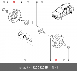 RENAULT DUSTER (2012>) 2WD / +ABS 432008208R RENAULT