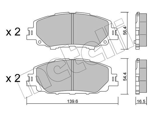 колодки дисковые задние!\ Toyota Auris 1.4VVT-i -2.2D 07> 2212350 METELLI