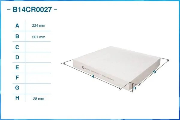 Фильтр салонный пылевой B14CR0027 B14CR0027 CWORKS