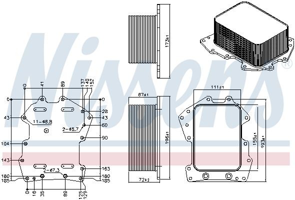 Радиатор масляный LAND ROVER Range Rover Sport L494 (14-) 4.4 - V8 91279 91279 NISSENS