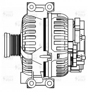 Генератор для а/м BMW 1 E87 (04-)/X1 E84 (09-) 1.6i/2.0i 150A (LG 2607) LG 2607 START VOLT
