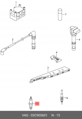 Свеча зажигания VW AUDI OE 03C 905 601 VAG