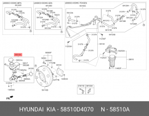 Цилиндр тормозной главный KIA Optima OE 58510D4070 HYUNDAI KIA