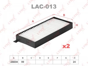 фильтр салона!\ SsangYong Kyron 2.0 XDI 05> LAC-013 LYNXAUTO