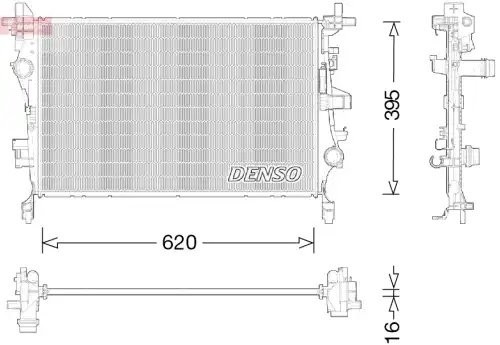 Радиатор двигателя DRM09044 DENSO