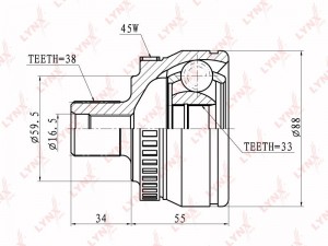 ШРУС наружный к-кт! ABS, 23693\ Audi A4 1.8T/2.0 00> CO-1203A LYNXAUTO
