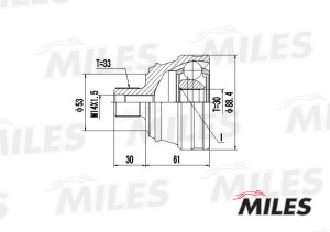 СНЯТ С ПР-ВА ШРУС AUDI 80 1.6-2.0 86-96 (GKN 301951) GA20571 GA20571 MILES