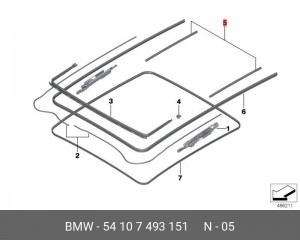 Комплект уплотнителей стекла 54107493151 54 10 7 493 151 BMW