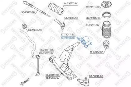 сайлентблок рычага зад. п.!\ Daewoo Evanda 02> 87-73018-SX STELLOX