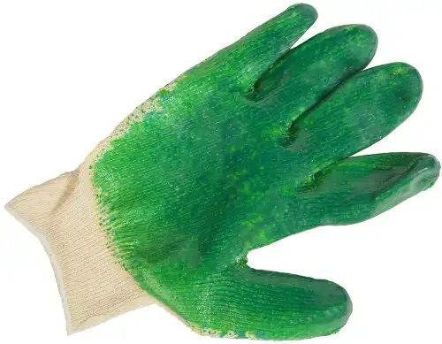 перчатки! х/б с 2-слойным латексным покрытием (10 класс вязки, белые с желто-зел BRX0050001 BRIX