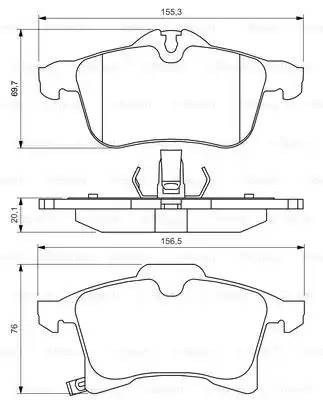 Колодки тормозные OPEL Astra H(1.3/2.0/CDTI)(04-), Meriva(1.3/1.7)(с датчиком) п 0 986 424 707 BOSCH