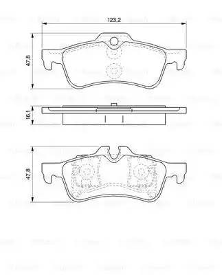 Колодки тормозные MINI Cooper (R52) задние (4шт.) BOSCH 0 986 494 063 BOSCH