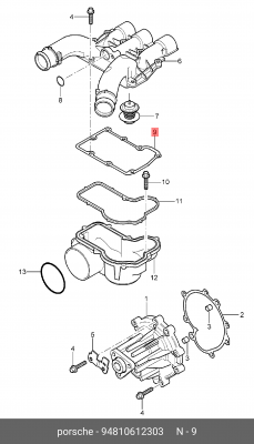 прокладка 94810612303 94810612303 PORSCHE