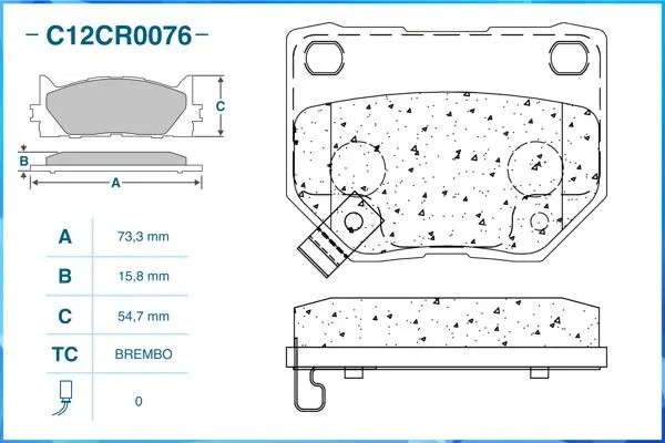 Тормозные колодки задние Low Metallic C12CR0076 C12CR0076 CWORKS