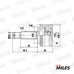 ШРУС наружный с ABS HYUNDAI I30/KIA CEED 2.0 06-12 (GKN 305005) GA20691 GA20691 MILES