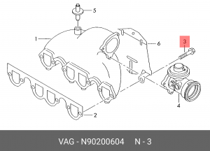 Болт с внутренним шестигр N90200604 N 902 006 04 VAG