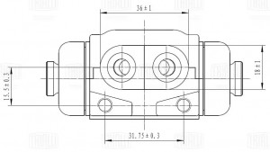 Цилиндр торм. Ford Focus I (98-) зад. лев./прав. d=19мм (CF 2109) CF2109 TRIALLI
