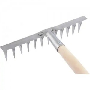 Грабли витые 12 зубьев нержавеющая сталь с деревянным черенком СИБРТЕХ 61754 SIBRTEC