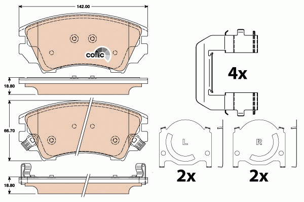 Колодки тормозные OPEL Insignia (08-),Astra J GTC передние (R17) (4шт.) TRW GDB1783 TRW