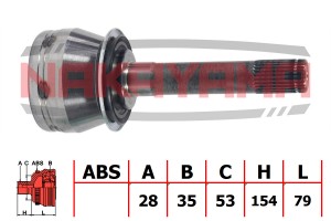 ШРУС внешн. к-кт SSANG YONG REXTON I 02-06 (28x35x233x53) NJ835NY NJ835NY NAKAYAMA