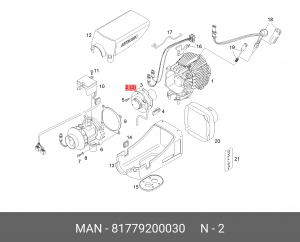 Горелка автономного отопителя Eberspacher D4 (в сборе с теплообменником 25211306 81779200030 MAN