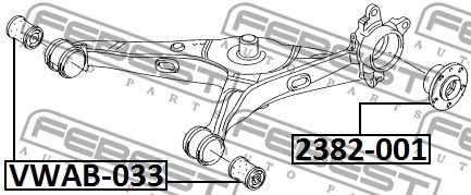 Сайлентблок задн рычага VOLKSWAGEN TRANSPORTER/MULTIVAN T5 2003-2015 VWAB-033 VWAB-033 FEBEST