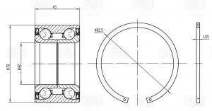 Подшипник ступицы Ford Maverick (00-) перед. (кмпл:подш./стоп.кол.) (CS 1084) CS1084 TRIALLI