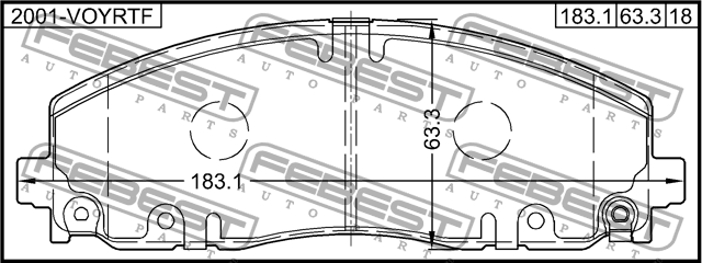 КОЛОДКИ ТОРМОЗНЫЕ ПЕРЕДНИЕ подходит для CHRYSLER VOYAGER V 2007-2016 2001-VOYRTF 2001-VOYRTF FEBEST