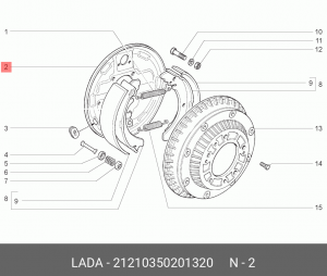 Щит опорный ВАЗ-2121 тормоза заднего левый АвтоВАЗ 21210-3502013-20 LADA VAZ