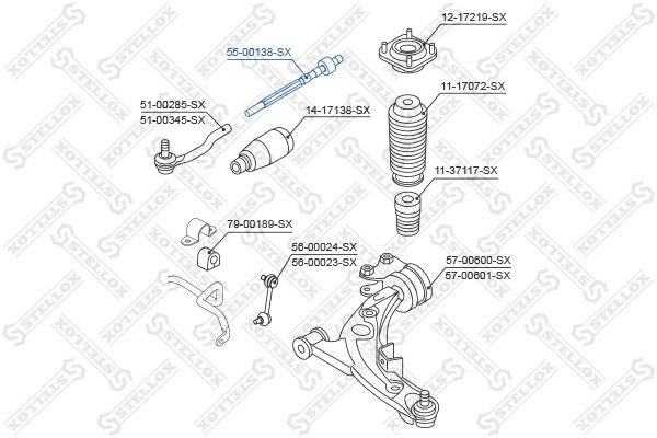 тяга рулевая!\ Mazda CX-7 07> 55-00138-SX STELLOX