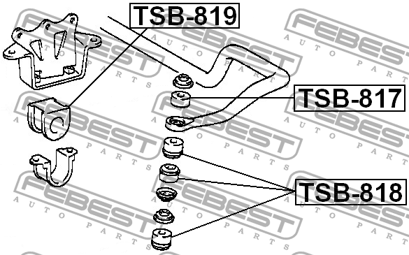 Втулка стабилизатора передняя TOYOTA HIACE 95-08 TSB-819 TSB-819 FEBEST