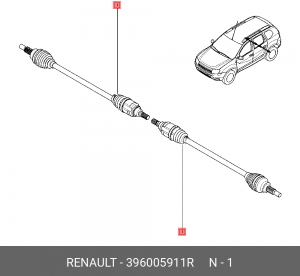 привод задний!\ Renault Duster 12> 396005911R RENAULT