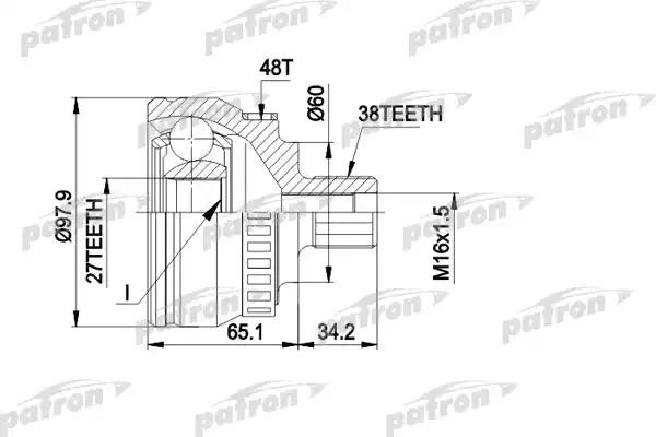 ШРУС наружный FORD Galaxie (95-06) PATRON PCV1389 PATRON