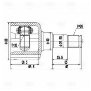 ШРУС для а/м Ford Mondeo III (00-) 1.8i/2.0i (внутр. лев.) (GO 1039) GO1039 TRIALLI