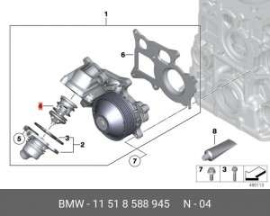 термостат!\ BMW F25/F30 11 51 8 588 945 BMW