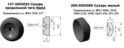 Вкладыш МАЗ-4370 тяги рулевой верхний БААЗ 43703003066 BAAZ