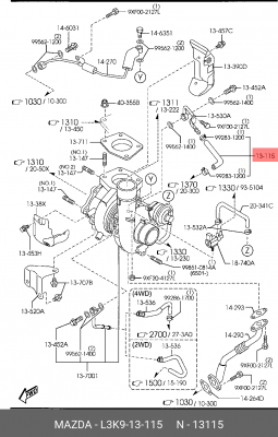 ШЛАНГ 27 L3K9-13-115 L3K913115 MAZDA