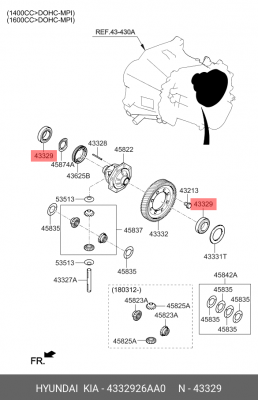 Подшипник дифференциала HYUNDAI Accent (17-20) OE 4332926AA0 HYUNDAI KIA