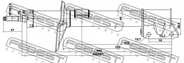 Амортизатор задний RENAULT DUSTER 24661261R 24661261R FEBEST