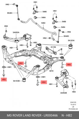 болт! М16\ Land Rover Freelander 2 07-14 LR000466 LAND ROVER