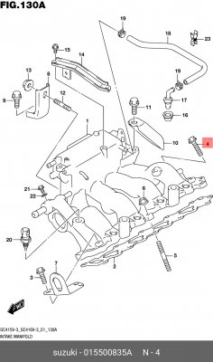 БОЛТ 015500835A SUZUKI