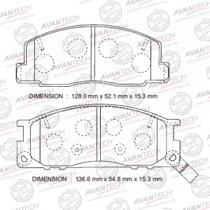 Колодки тормозные дисковые Avantech передние (противоскрипная пластина в компл.) AV976 AVANTECH
