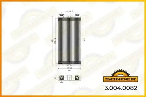 Радиатор отопителя 372*182*32 MB Actros MP2/3 (Nissens 72055) 30040082 SONDER